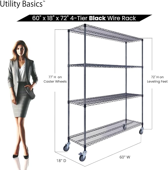 NSF Commercial 4-Tier Wire Shelving - Image 2