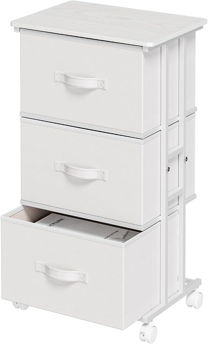 OLIXIS Dresser Storage with 3 Drawers, Fabric Dresser Tower by OLIXIS