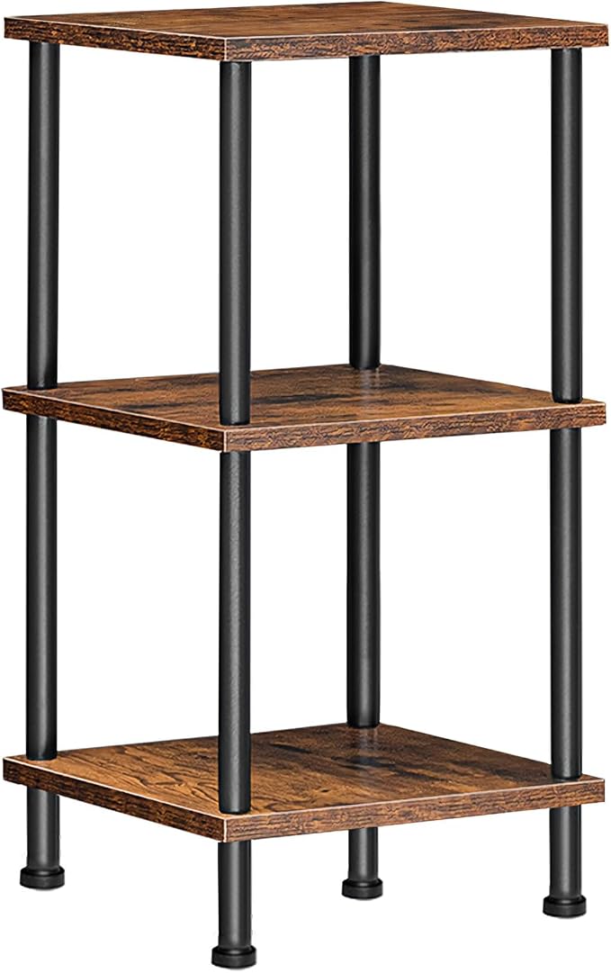 HOOBRO 3-Tier Corner Shelf Stand, Corner Square Rack Display Shelf, Tall by HOOBRO