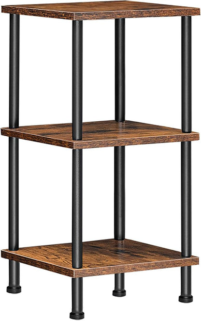 HOOBRO 3-Tier Corner Shelf Stand, Corner Square Rack Display Shelf, Tall by HOOBRO