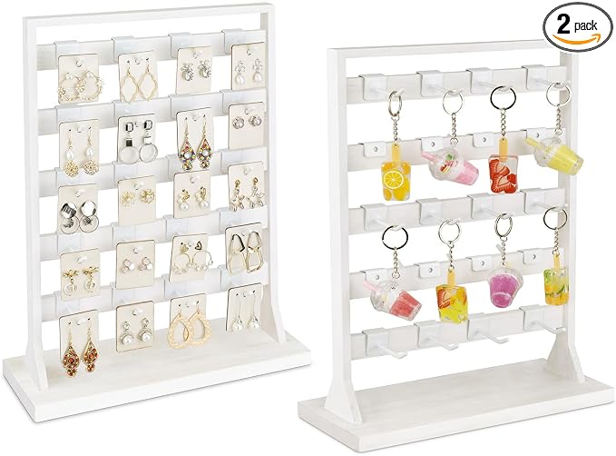 Ikee Design Free Assemble 2 Pcs Set Wooden Jewelry Display Rack by IkeeDesign