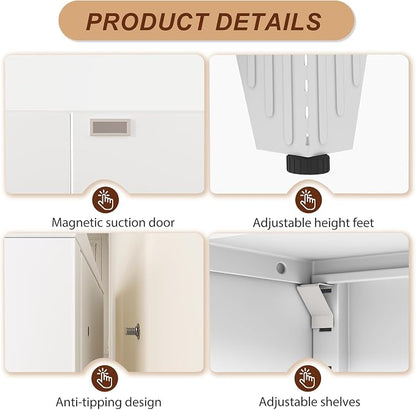 75" White Metal Storage Cabinet - Image 5