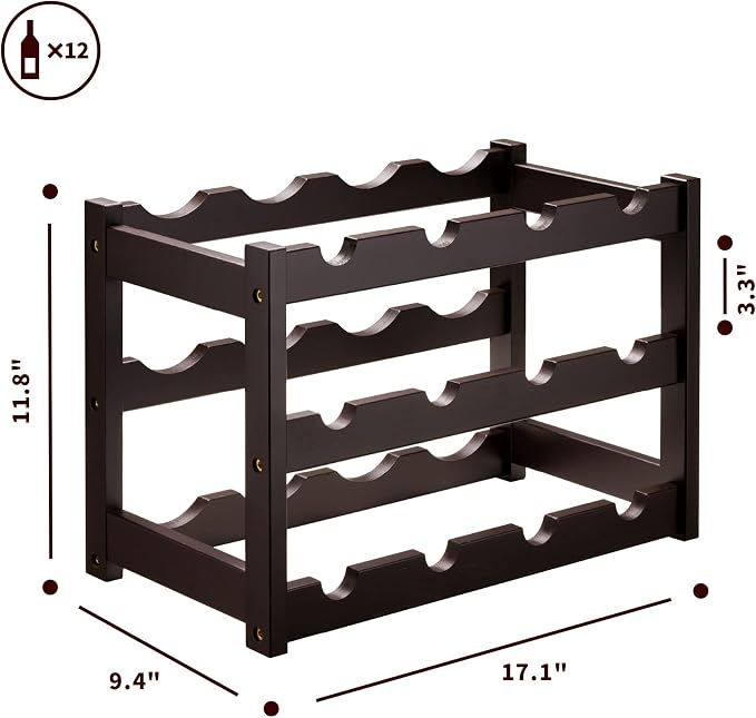 VASMIA Bamboo Wine Rack, Sturdy and Durable Wine Storage Cabinet Shelf - Image 6