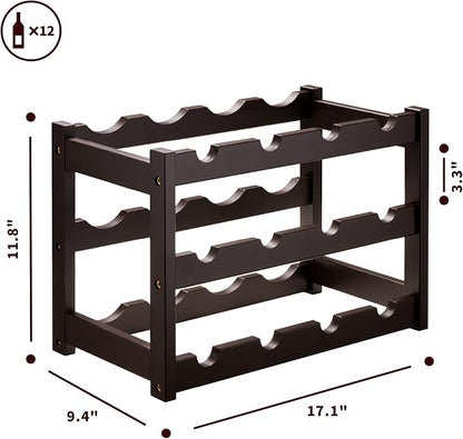 VASMIA Bamboo Wine Rack, Sturdy and Durable Wine Storage Cabinet Shelf - Image 6