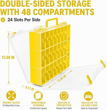 Toy Car Storage Case for Hot Wheels for Matchbox Cars, 48-Slot Organizer | - Image 7