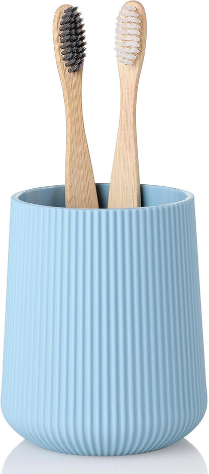 YAUKPH Light Blue Striped Toothbrush Holder by KellyHome
