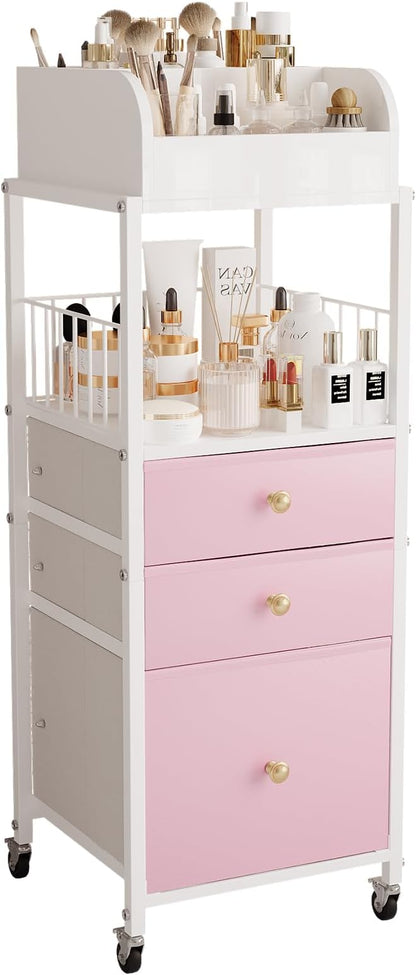 Makeup Organizer Cart with Drawers, Make up Organizers by ZQUYAJ