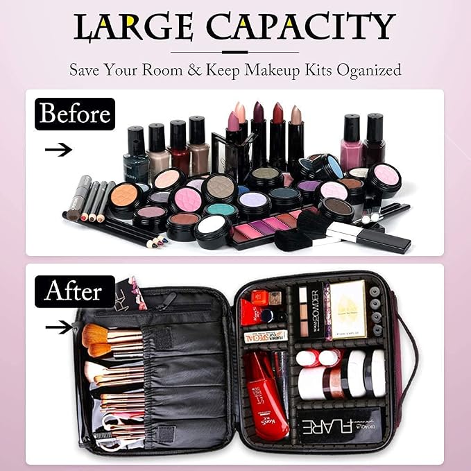 gzcz Travel Makeup Bag, Portable Makeup Case - Image 5