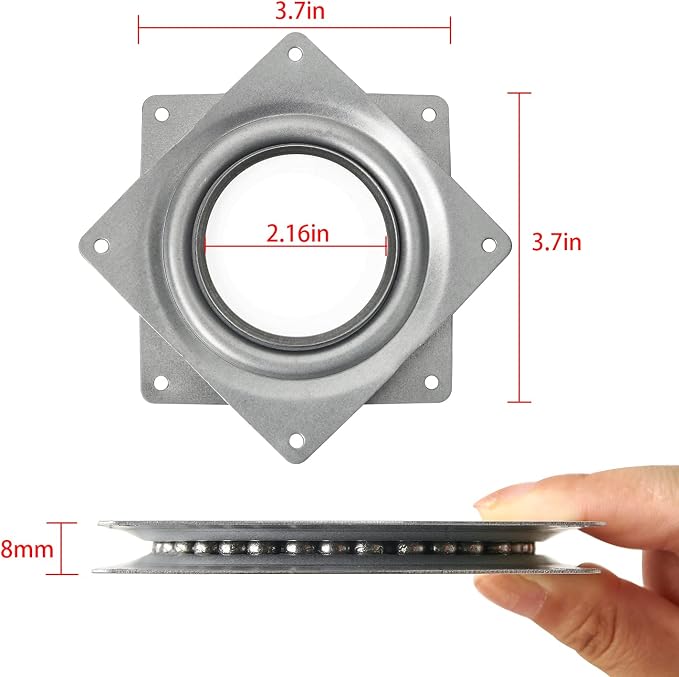 2 Pack 4" Lazy Susan Turntable 300 LBS pounds Steel Ball Bearing Rotating Tray - Image 2