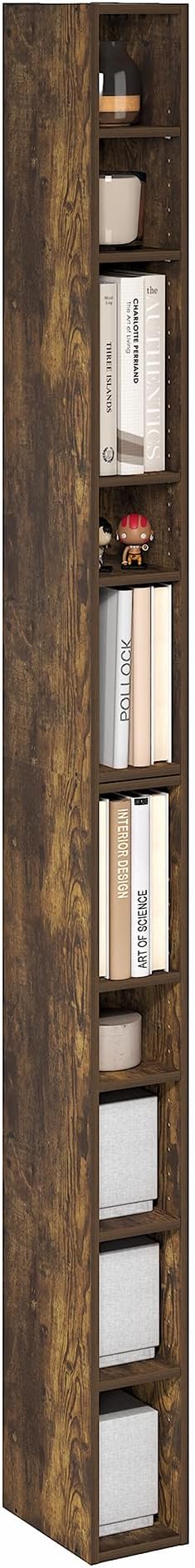 Furinno Fulda Book Shelf, 10-Tier Bookshelf, Space Saving Storage Shelf Bookcase - Image 5