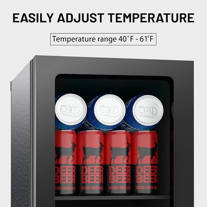 24 Can Mini Beverage Fridge, 0.9 Cu.Ft Compact Drink Refrigerator - Image 3