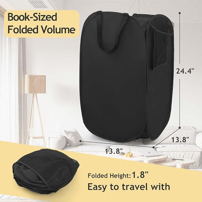 Upgraded Polyester Pop-up Laundry Hamper 2 Pack, 70L Laundry Basket - Image 2