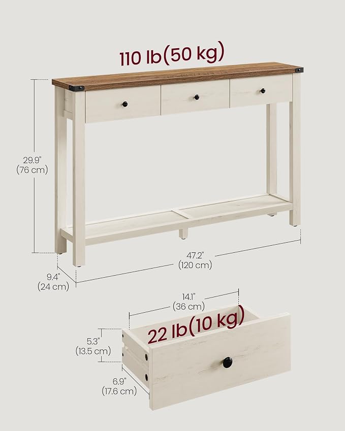 VASAGLE LIRY Collection Narrow Console Table - Image 3