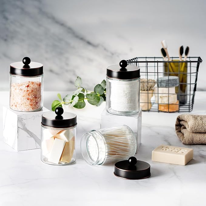 Amolliar Apothecary Jars Bathroom Storage Organizer - Image 6