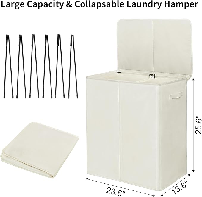 WOWLIVE 140L Double Laundry Hamper - Image 3
