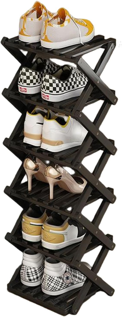 YYW Bamboo Shoe Rack for Entryway, Free Free Standing Shoe Racks Shelf Closet by YYW