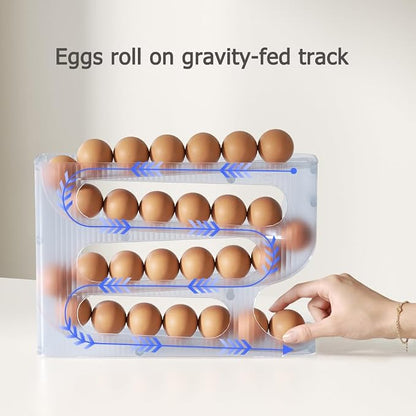 Sotfamily FIFO Egg Holder for Fridge, Egg Organizer for 28 Large Size Eggs | - Image 3