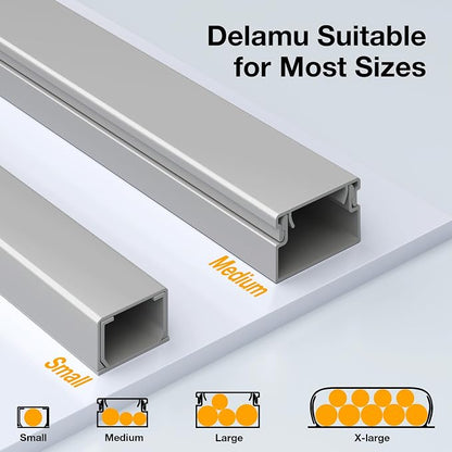 Delamu 157in Cord Hider, Cord Cover Wall Cable Management, Paintable Wire Cover - Image 9