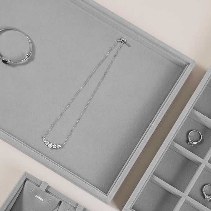 Velvet Stackable Jewelry Display Flat Tray - Image 7