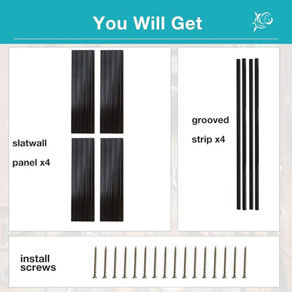 NeatiEase Slatwall Panel Wall Storage Systems, 4 x 4ft Slat Wall Paneling - Image 4