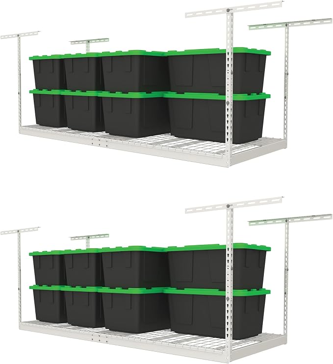 MonsterRax Overhead Garage Storage Racks 3x8’ Ceiling Mounted Shelving - Image 2