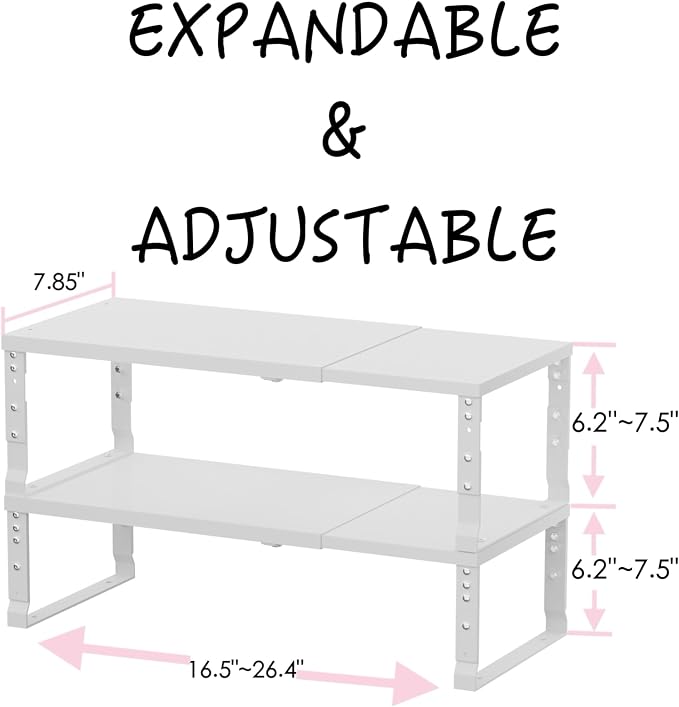Adjustable Metal Shelving Unit, Stackable & Expendable Storage Rack - Image 3