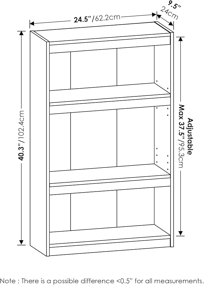 Furinno Jaya Book Shelf, 3-Tier Modern Bookshelf - Image 2