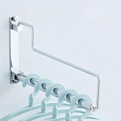 NEWRAIN Chrome Clothes Drying Rack, Wall Mounted Swing Arm Hanger - Image 9