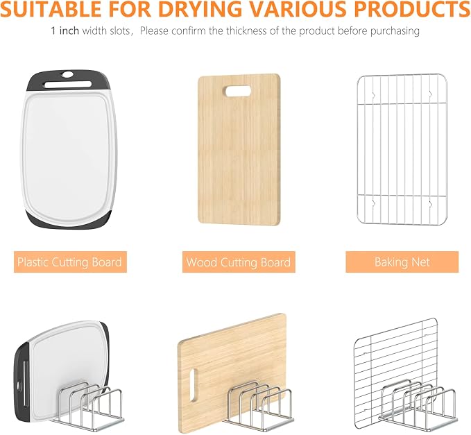 Cutting Board Holder, 2PSC Cutting Board Organizer Rack, 304 Stainless Steel - Image 4