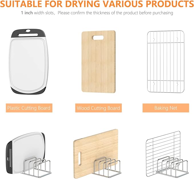 Cutting Board Organizer Stand Holder, 304 Stainless Steel Chopping Board Holder - Image 4