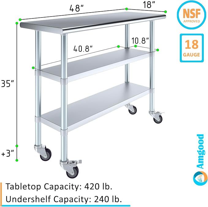 AmGood Stainless Steel Work Table - Image 3