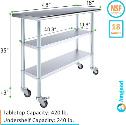 AmGood Stainless Steel Work Table - Image 3