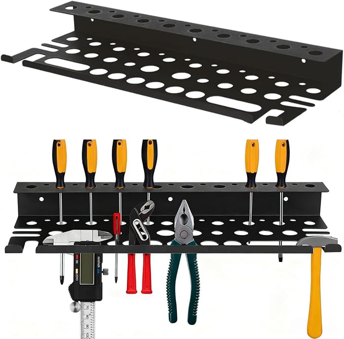 Metal Screwdriver Organizer, 15.75inch Utility Wall Mount Tool Organizer by Unknown