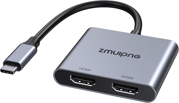 USB C to Dual HDMI Adapter 4K Dual Monitors Adapter USB C Hub by ZMUIPNG