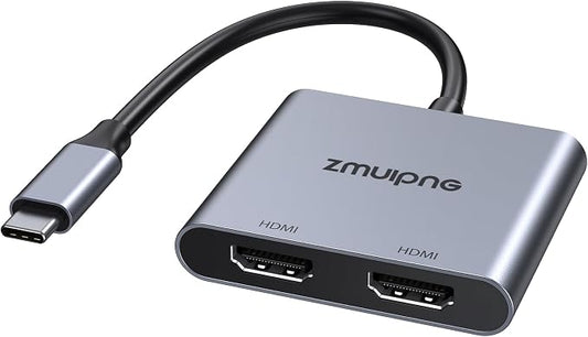 USB C to Dual HDMI Adapter 4K Dual Monitors Adapter USB C Hub by ZMUIPNG