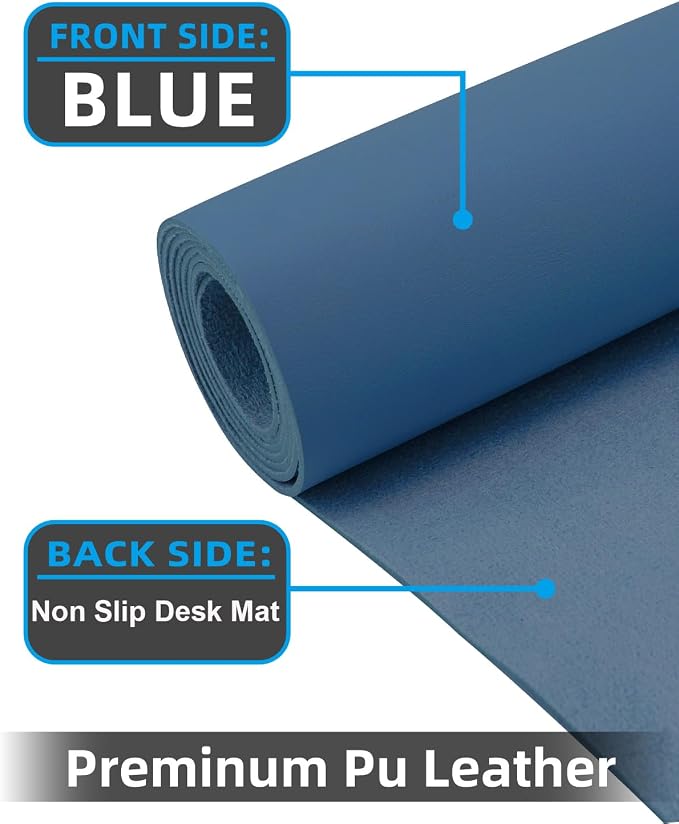 Leather Desk Protector, Non-Slip PU Laptop Mat, Waterproof Writing Pad - Image 2