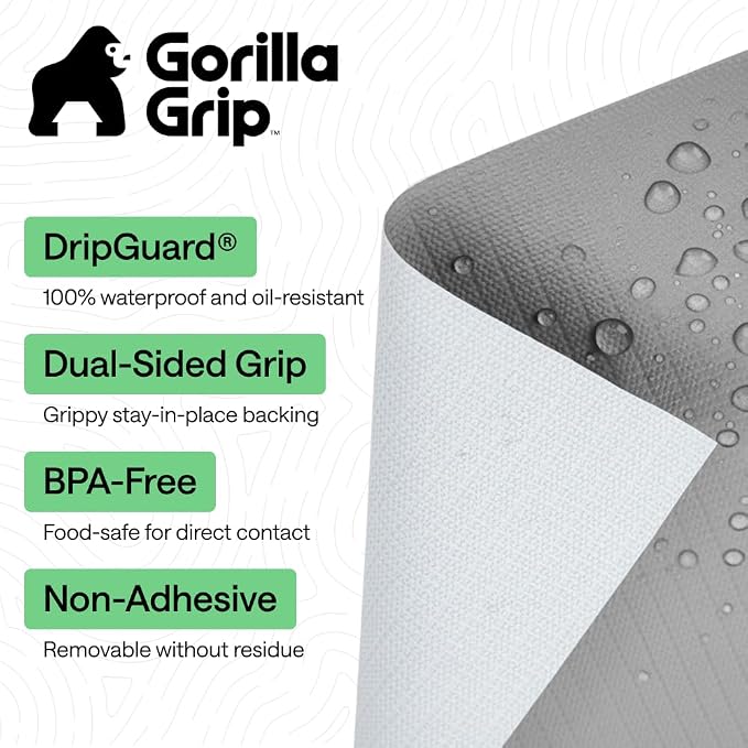 GORILLA GRIP DripGuard Shelf Liner, Non-Adhesive Drawer and Kitchen Cabinet - Image 2