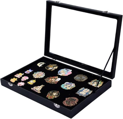 TANG SONG 13.8'' x 9.45'' Brooch Storage Box Lapel Pin Display Case Jewelry by TANGSONG