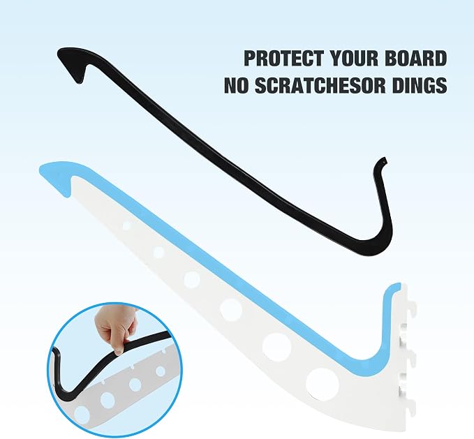 4 Board Surf Rack Wall Mount for Surfboard, Snowboard Storage Adjustable Wall - Image 5