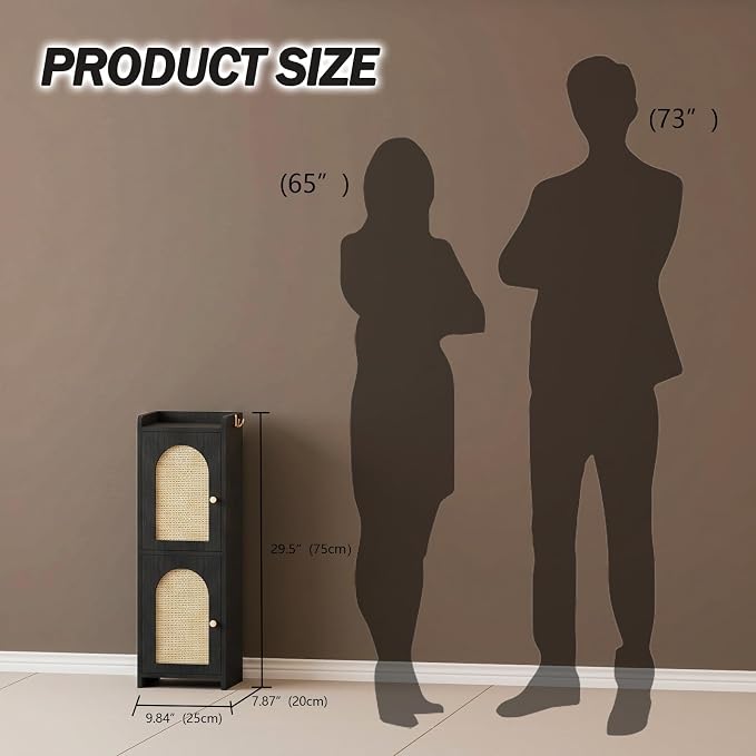 Arbuxzuy Rattan Bathroom Storage Cabinet - Image 3