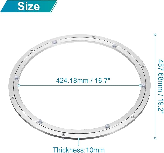 MECCANIXITY Aluminum Lazy Susan 20 Inch Turntable Ring Large Bearing Metal - Image 2