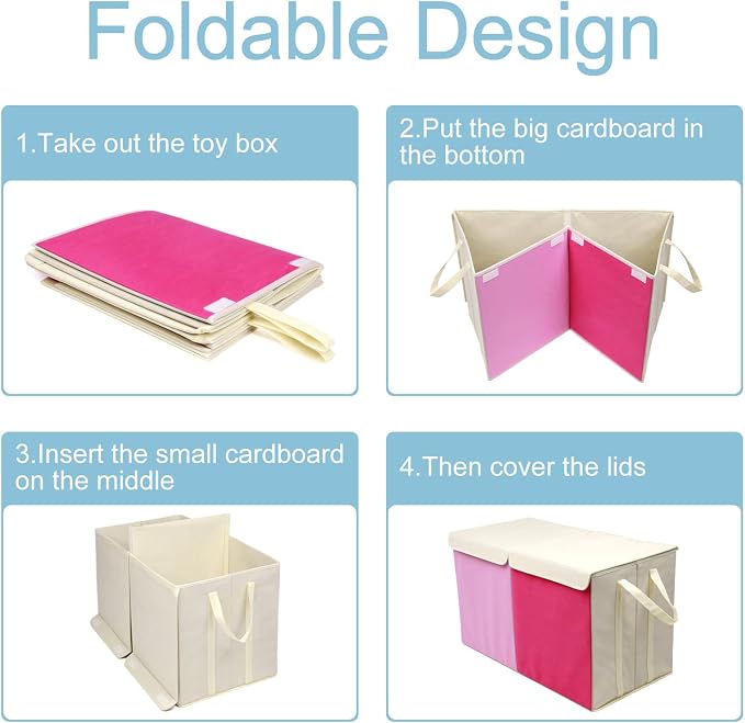 YOLOXO Toy Box Chest, Collapsible Sturdy Storage Bins - Image 5