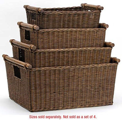 The Basket Lady Pole Handle Wicker Storage Basket, Extra Large, 20 in L x 16 in - Image 4
