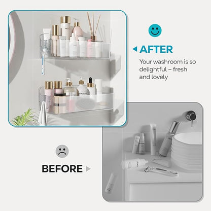 Nieifi Adhesive Shower Shelves, 2 Pieces | Rustproof ABS, Large Capacity - Image 8