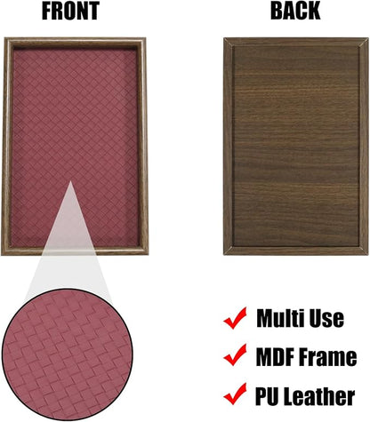 Wooden Valet Tray with Leather Base, EDC Catch All Tray Nightstand Entryway - Image 4