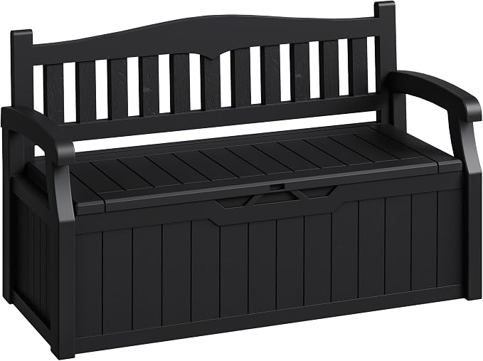 80-Gallon Outdoor Storage Bench, Waterproof Deck Box by Acurax
