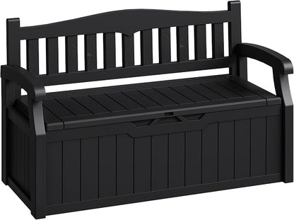 80-Gallon Outdoor Storage Bench, Waterproof Deck Box by Acurax