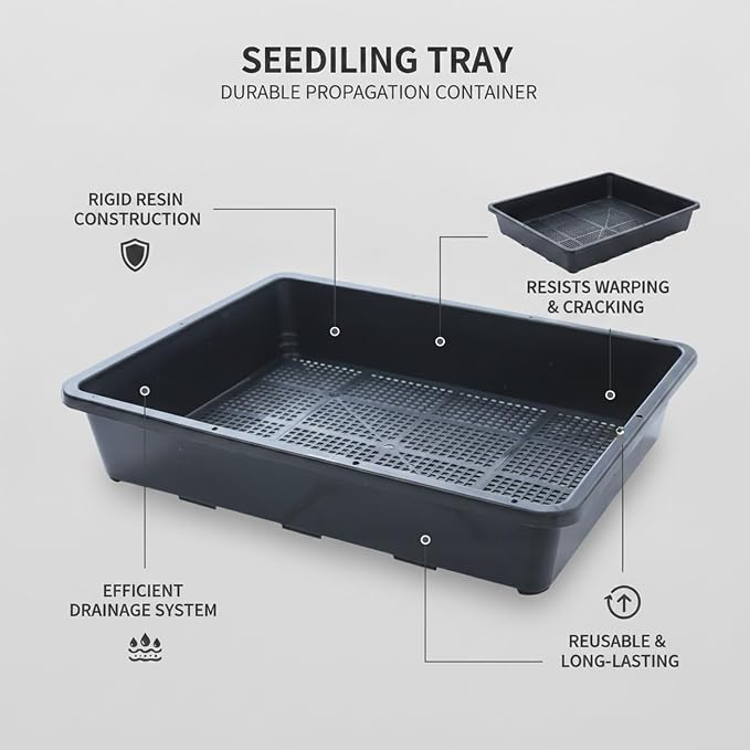 Durable Resin Seedling Tray for Indoor Plant Propagation, Sturdy Germination - Image 4