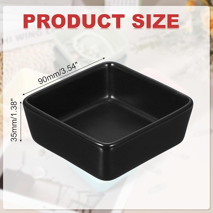 PATIKIL Square Paper Clip Holders, Ceramic Bowl Dish Clip Dispenser Organizer - Image 2
