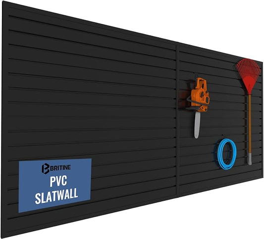 Slatwall Panel Garage Organizer PVC Slatwall Heavy Duty Wall Mounted Rack by BRITINE